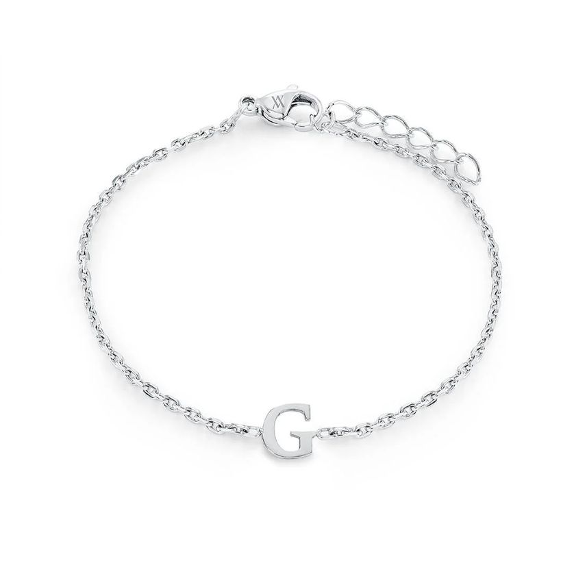 Italgem INITIAL3 5+1 Girl's Silver S.Steel Block Letter Bracelet