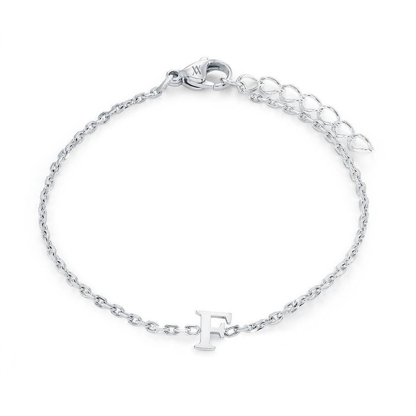 Italgem INITIAL3 5+1 Girl's Silver S.Steel Block Letter Bracelet