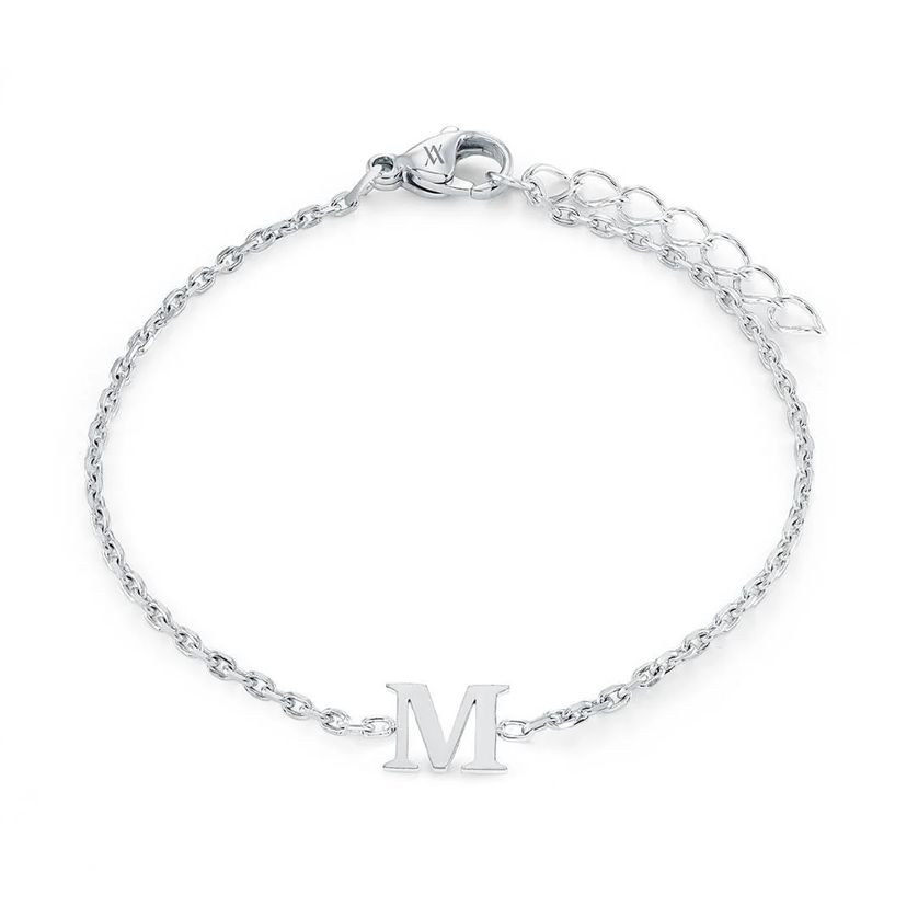 Italgem INITIAL3 5+1 Girl's Silver S.Steel Block Letter Bracelet