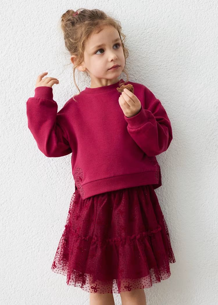 Mayoral 4934 Girl's Long Sleeve Sweater & Tulle Skirt Set