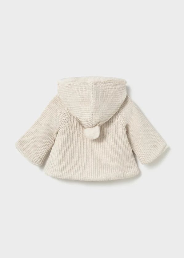 Mayoral 2302 Baby Boys Button Up Hooded Fur Coat