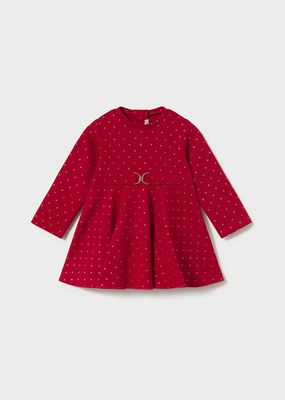 Mayoral 2947 Girl's LS Polka Dot Dress/