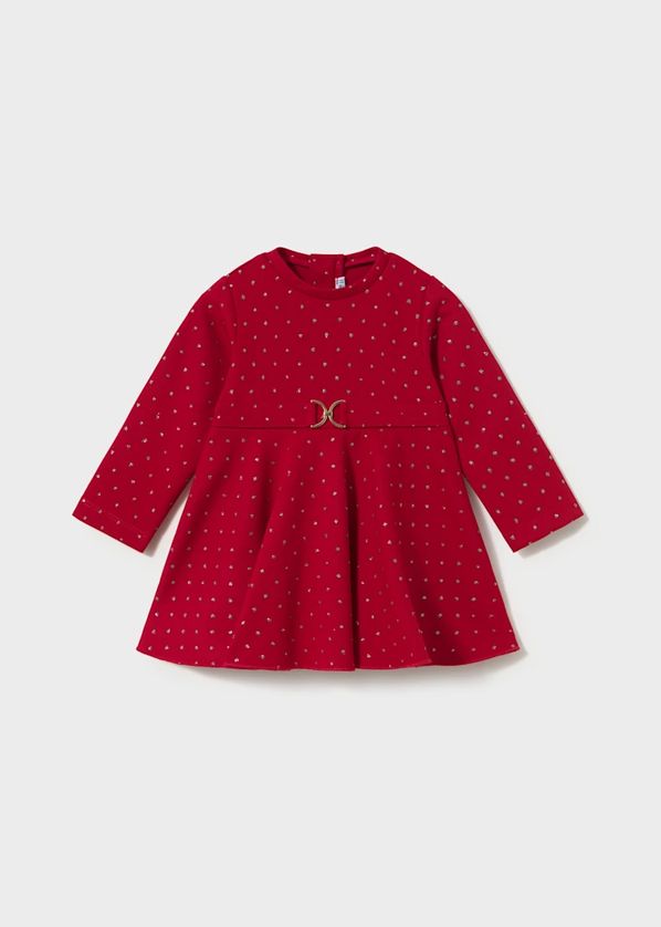 Mayoral 2947 Baby Girl's Long Sleeve Polka Dot Dress