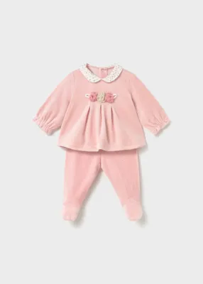 Mayoral 2512 Baby Girl's Velour Top & Bottom Set