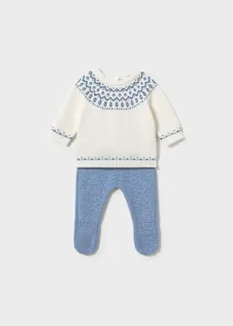 Mayoral 2505 Baby Boy's Knit Sweater & Footsie Set