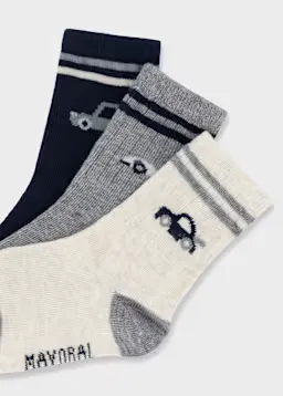 Mayoral 10249 Boy's 3 Pack Socks