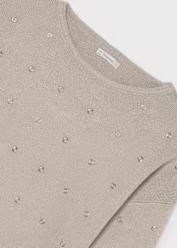 Mayoral 7336 Girl's Long Sleeve Heat Stud Sweater