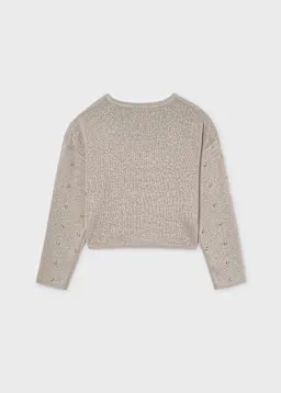 Mayoral 7336 Girl's LS Heat Stud Sweater/