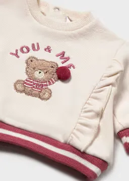 Mayoral 2405-9117 Baby Girl's Long Sleeve Knit Sweater & Leggings Set 2PC – Milk