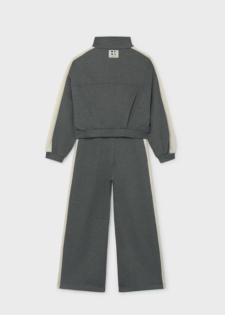 Mayoral 7860 Girl's Long Sleeve Cargo Zip Up & Wide Leg Jogger Tracksuit Set 2PC – Plomo Vig