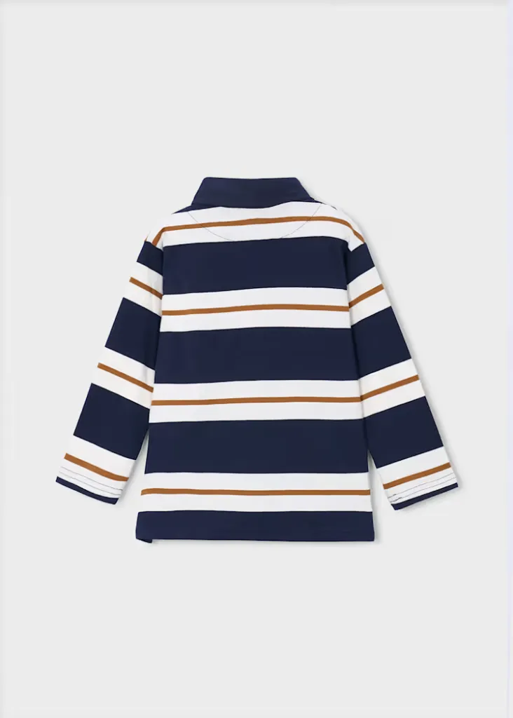 Mayoral 4141 Boy's Junior Long Sleeve Stripe Polo