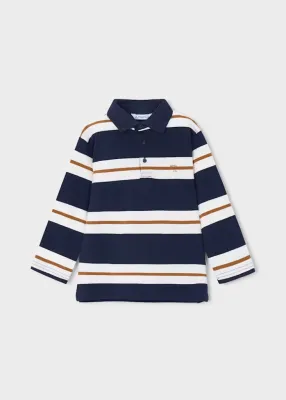 Mayoral 4141 Boy's Junior LS Stripe Polo/