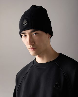 Moose Knuckles M36MA540 Men's Frost Cotton-Wool Ribbed Beanie/