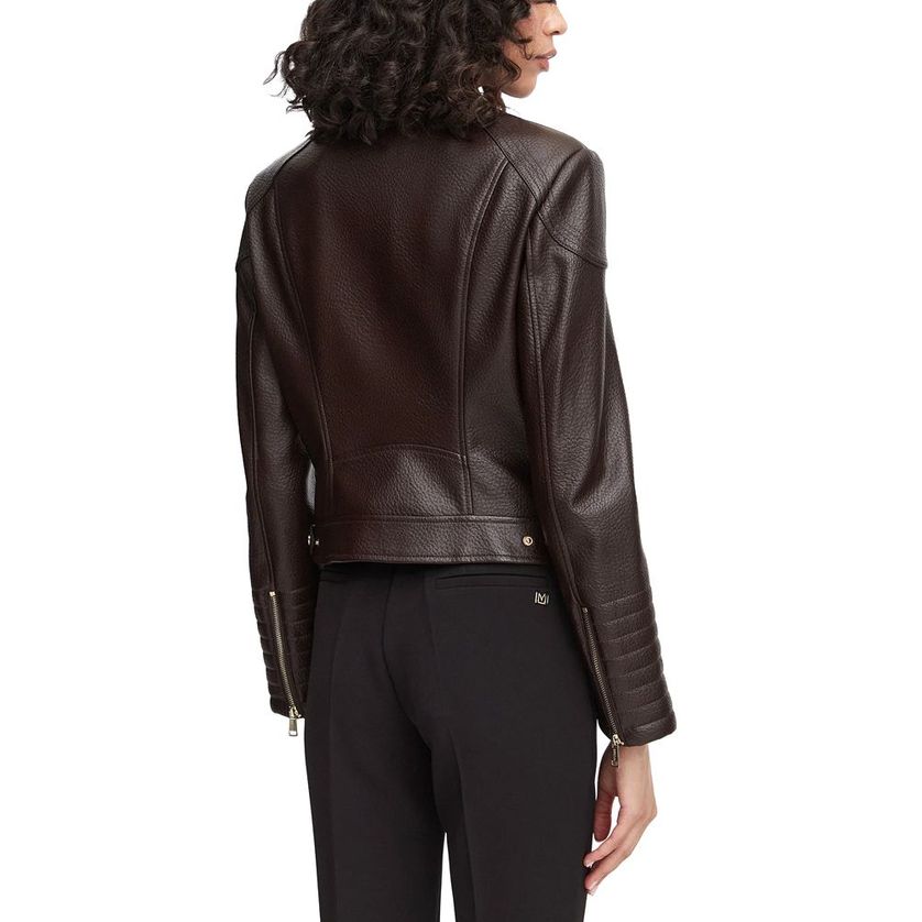 Guess W6YL25W2914 Women's Marlene Faux Leather Biker Jacket