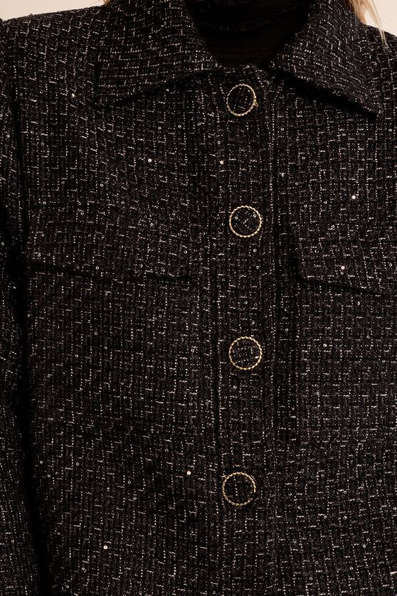 Molly Bracken T2032EH Women's Crop Tweed Blazer