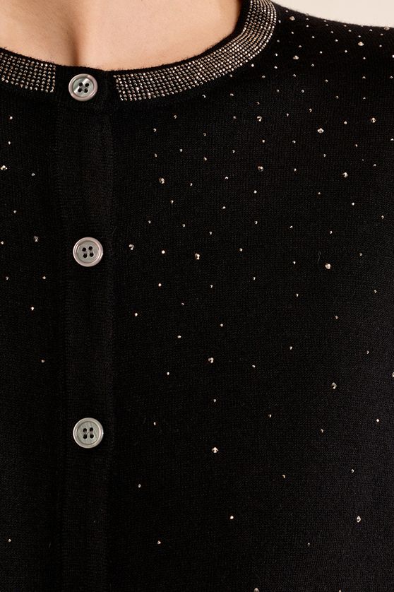 Molly Bracken LAF142EN Women's Long Sleeve Rhinestone Embellishment Cardigan