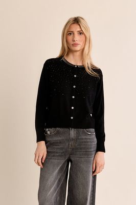 Molly Bracken LAF142EN Women's LS Rhinestone Embellishment Cardigan/