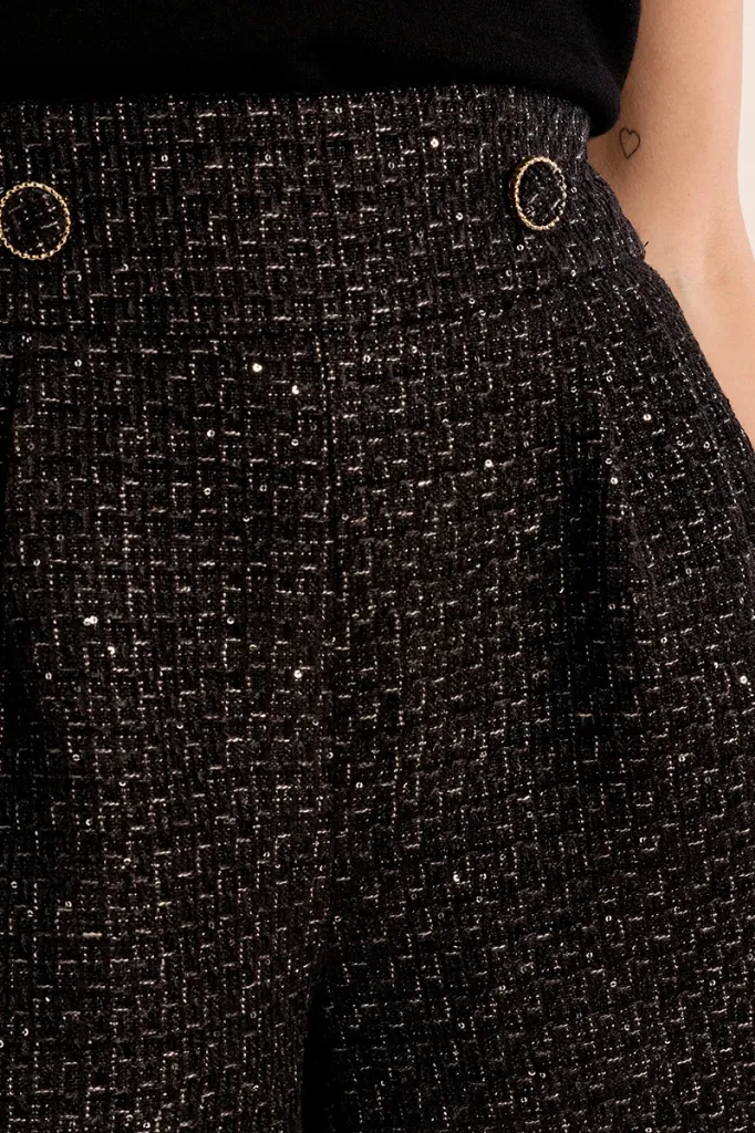 Molly Bracken T2031EH Women's High-Waisted Tweed Shorts