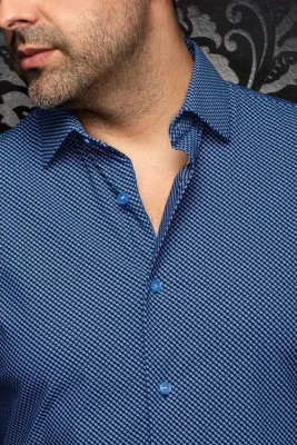  Au Noir NICOLAS PXL Men's LS Pattern Performance Dress Shirt/