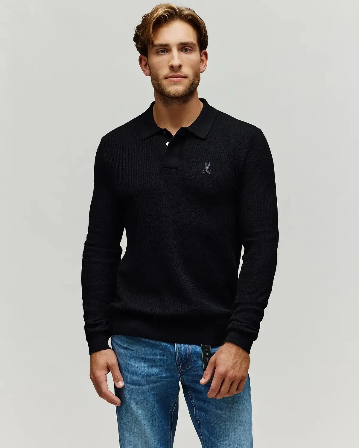 Psycho Bunny MT0100321 LEROY Men's Long Sleeve Polo