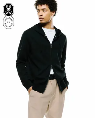 Psycho Bunny MT0500199 MARC Textured Zip Up Sweater