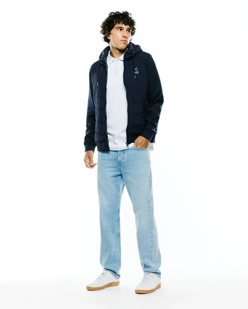 Psycho Bunny MO1100065 GORDLEY Hooded Mix Media Jacket