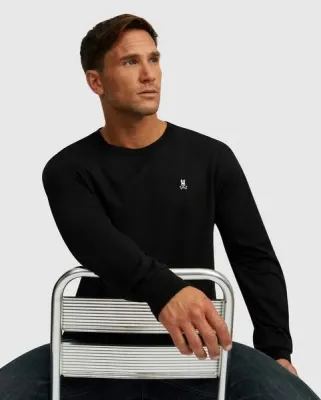 Psycho Bunny MT0200360 Men’s LS CLASSIC Crew Neck Tee/
