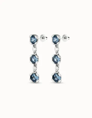 Uno de 50 PEN0912AZUMTL0U Women's Sterling Silver Blue Crystal Drop Earrings