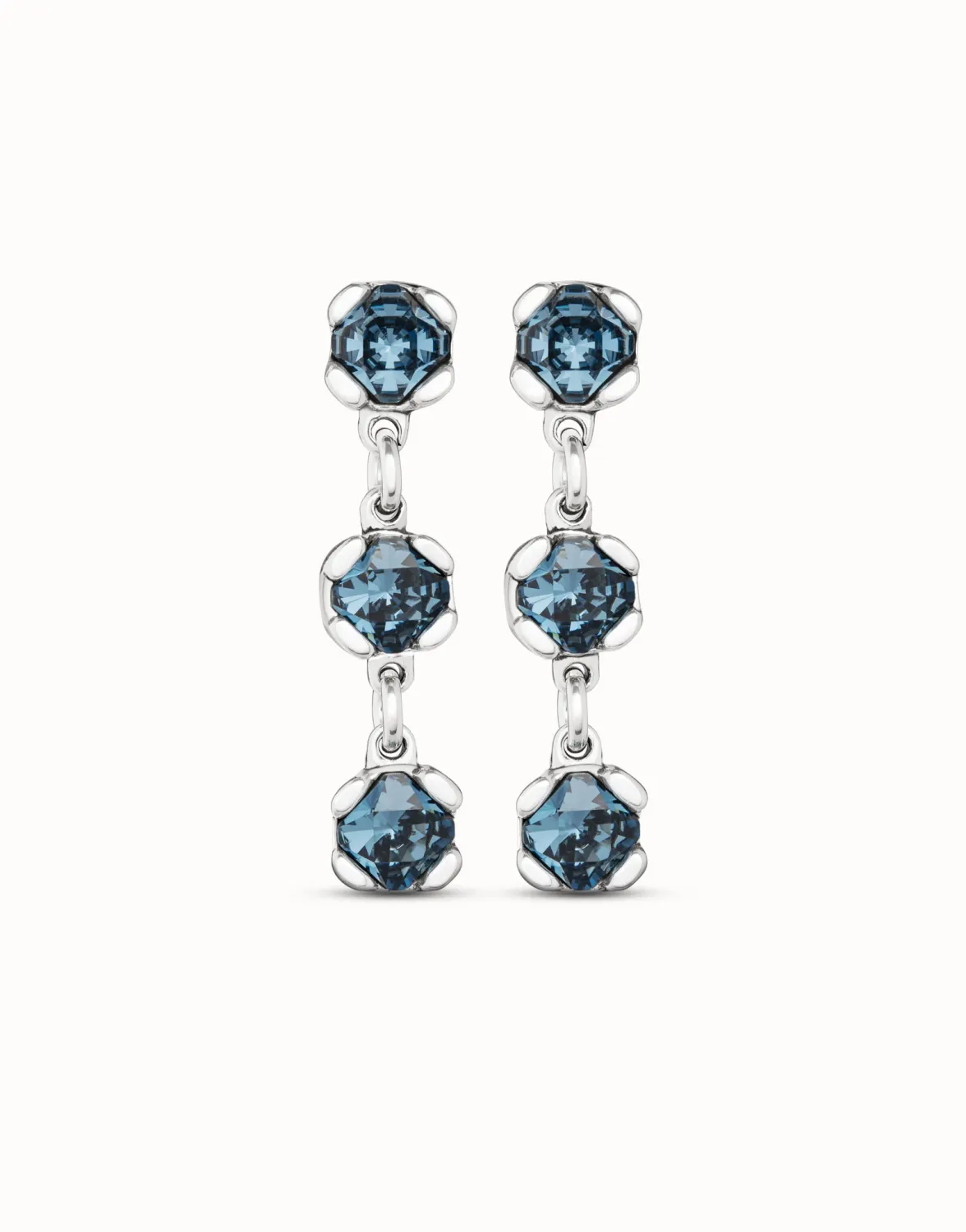 Uno de 50 PEN0912AZUMTL0U Women's Sterling Silver Blue Crystal Drop Earrings