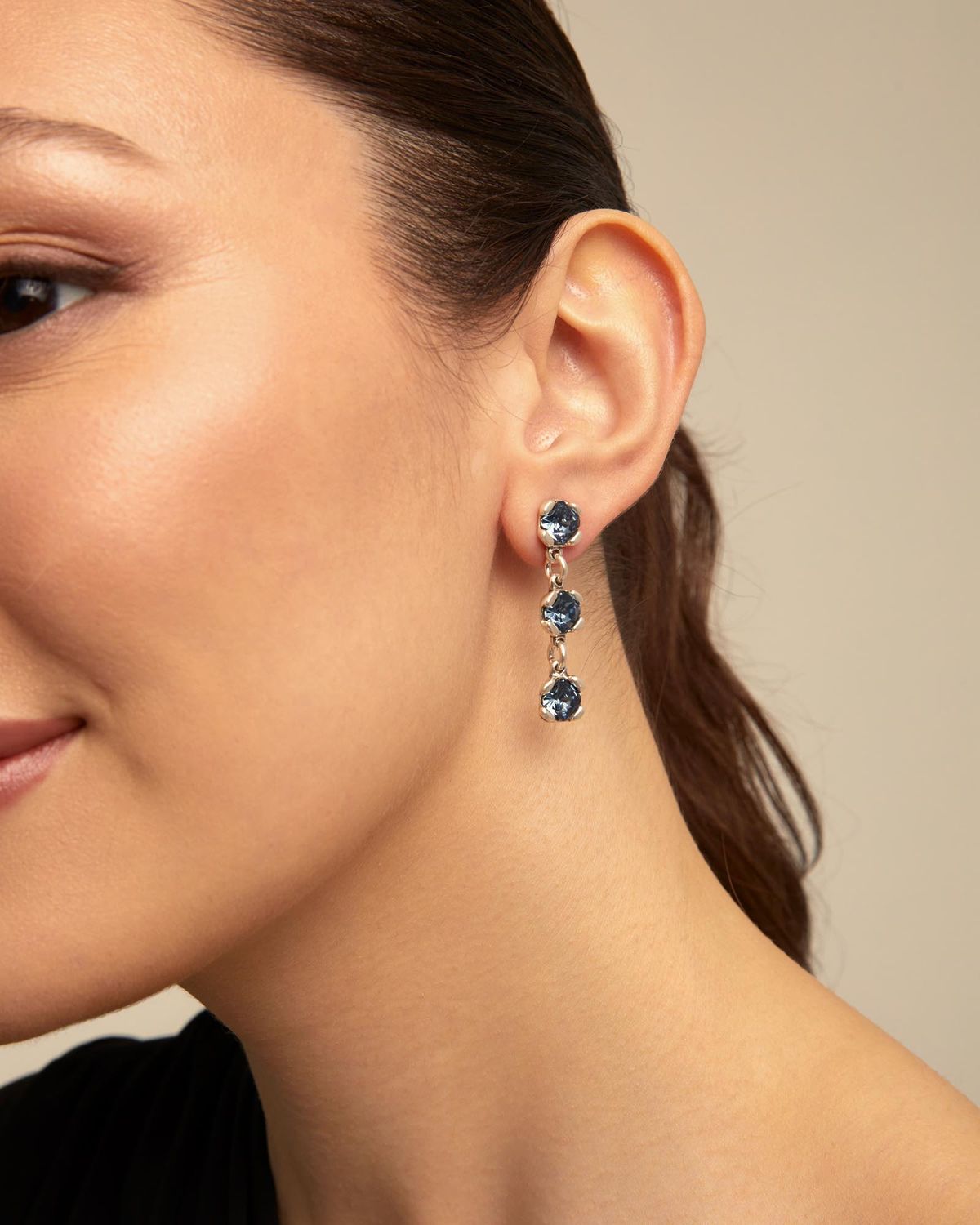 Uno de 50 PEN0912AZUMTL0U Women's Sterling Silver Blue Crystal Drop Earrings
