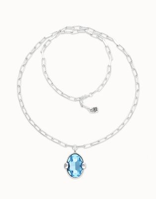 Unode50 COL2031 Faceted Crystal Pendant Oval Link Necklace