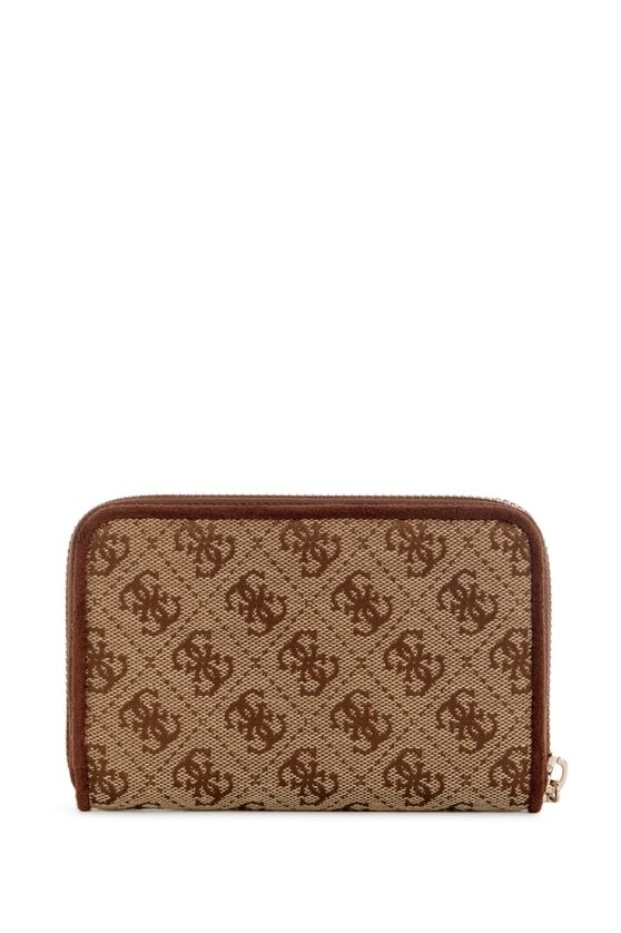 Guess JG2313140 Women's SAMANTHA SLG Medium Zip Around Wallet – Latte Logo