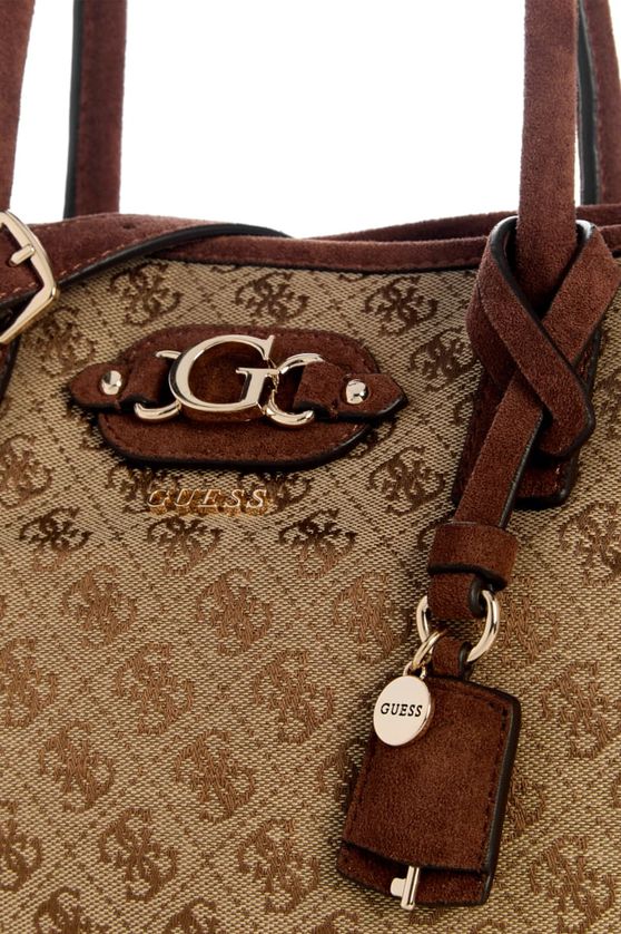 Guess JG231306 Women's SAMANTHA Girlfriend Handbag – Latte Logo