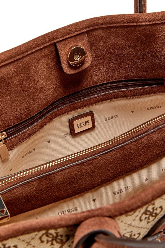 Guess JG231306 Women's SAMANTHA Girlfriend Handbag – Latte Logo