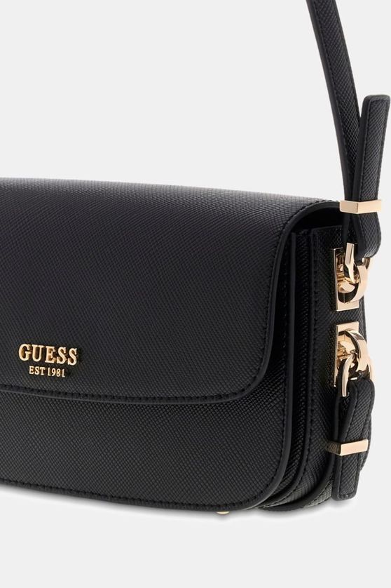 Guess ZG222719 Women's Eco DANIELLE Flap Shoulder Bag – Black