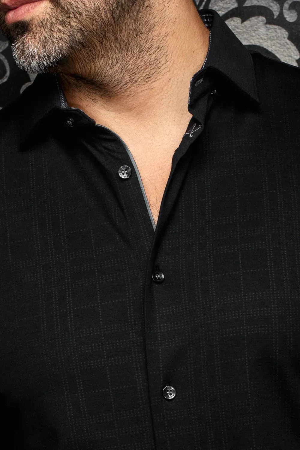 Au Noir KAELAN Men's Long Sleeve Kurling Knit Shirt