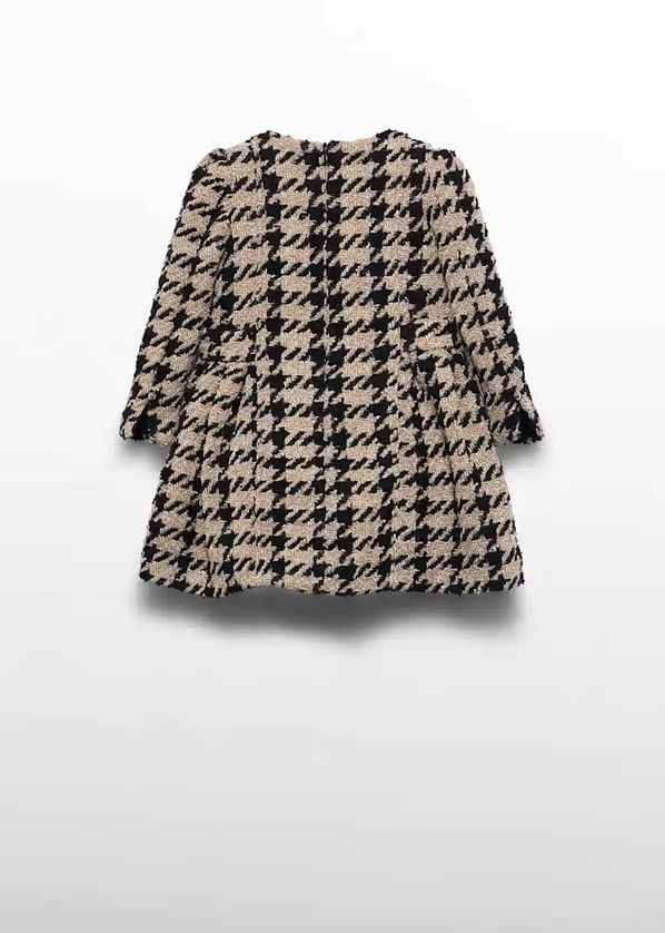 Abel & Lula 5581 Girl's Junior Long Sleeve Houndstooth Tweed Dress
