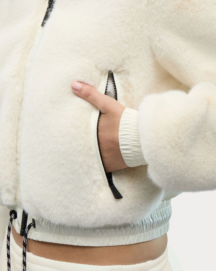 Alpenhaus A2F010F5PO Women's Vanoise Cropped Faux Fur Puffer Jacket – Snow-White