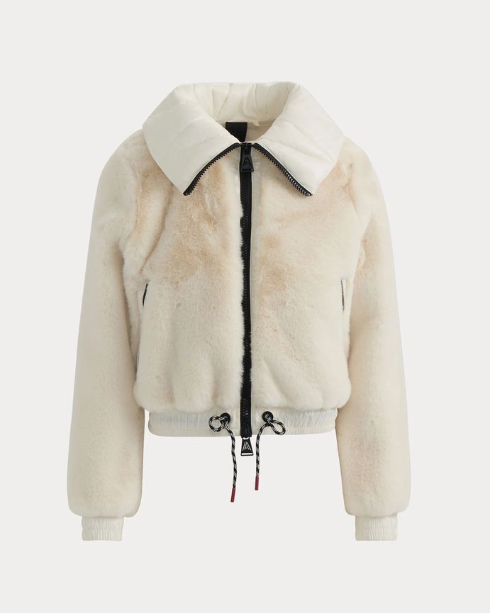 Alpenhaus A2F010F5PO Women's Vanoise Cropped Faux Fur Puffer Jacket – Snow-White