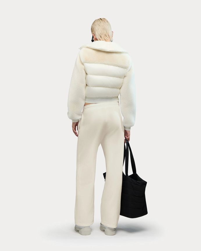 Alpenhaus A2F010F5PO Women's Vanoise Cropped Faux Fur Puffer Jacket – Snow-White