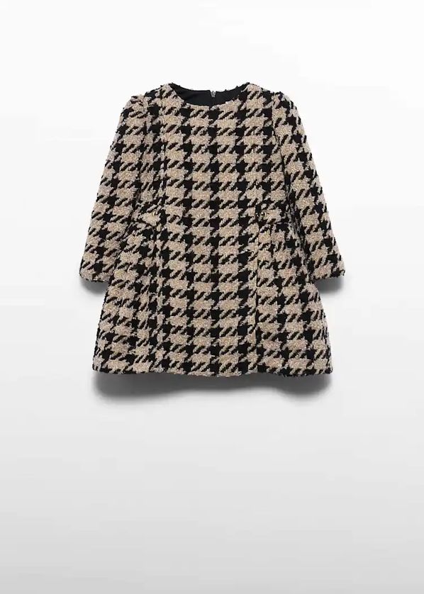Abel & Lula 5581 Girl's Youth Long Sleeve Houndstooth Tweed Dress