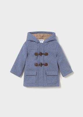 Mayoral 2426 Boy's Junior Long Sleeve Faux Leather Closure Hooded Trenchcoat