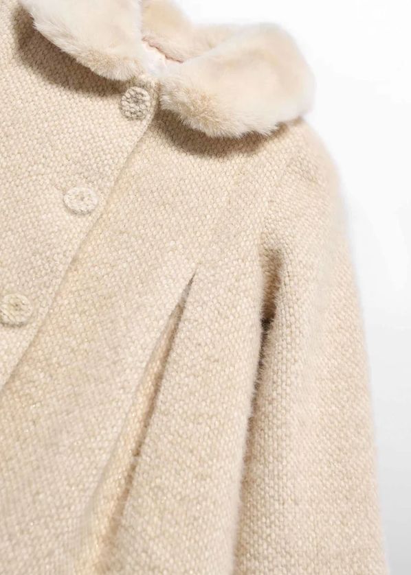 Abel & Lula 5872 Baby Girl's Button Up Shimmer Coat