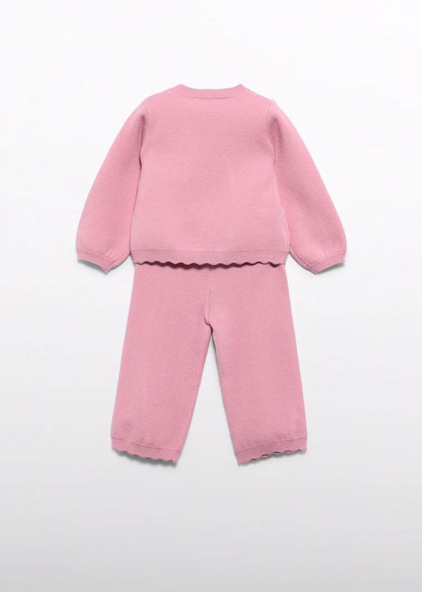 Abel & Lula 5739 Baby Girl's Long Sleeve Bow Detail Knit Sweater & Pants Set 2PC