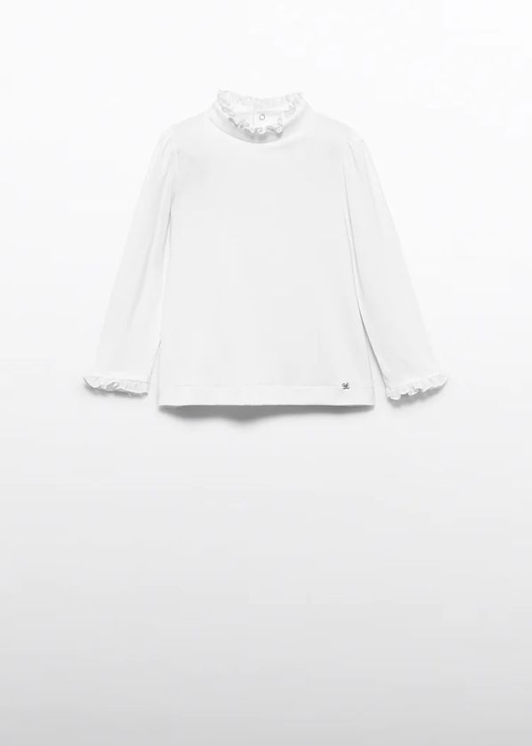 Abel & Lula 5621 Girl's Youth Long Sleeve Ruffle Trim Turtleneck Top