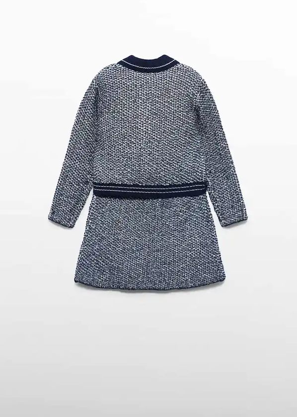 Abel & Lula 5596 Girl's Youth Long Sleeve Knit Button Up Sweater & Skirt Set 2PC