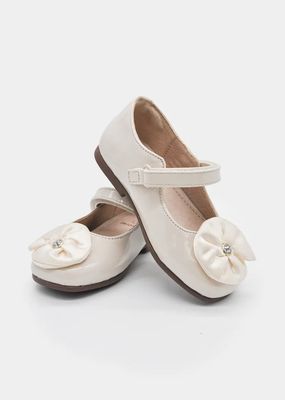 Mayoral 46670 Baby Girl's Velcro Closure & Rhinestone Flower Detail Mary Jane Shoes