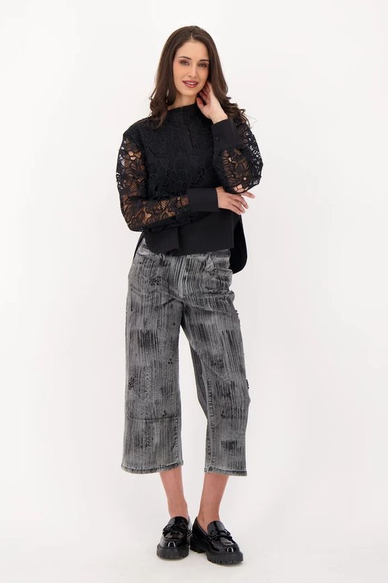 Gabby Isabella 526632 Women's Lace Overlay Blouse