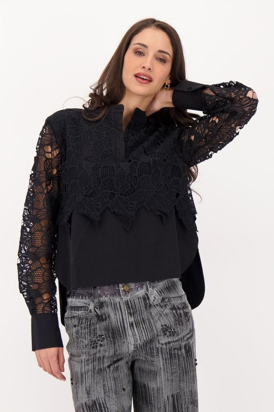 Gabby Isabella 526632 Women's Lace Overlay Blouse