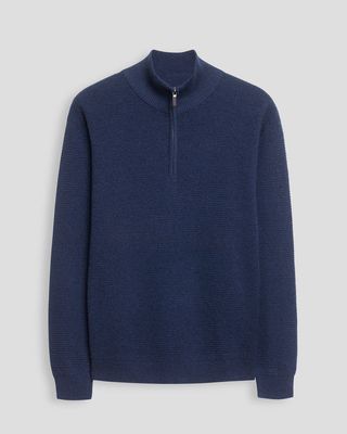 Soul of London SOSW262315 Men's Cotton Quarter Zip Sweater